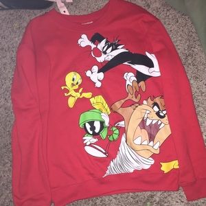 Red Looney Toons sweater